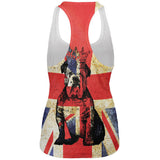 English British Bulldog Crown Grunge Flag All Over Womens Work Out Tank Top