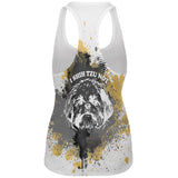 I Shih Tzu Not Funny Splatter Grunge All Over Womens Work Out Tank Top