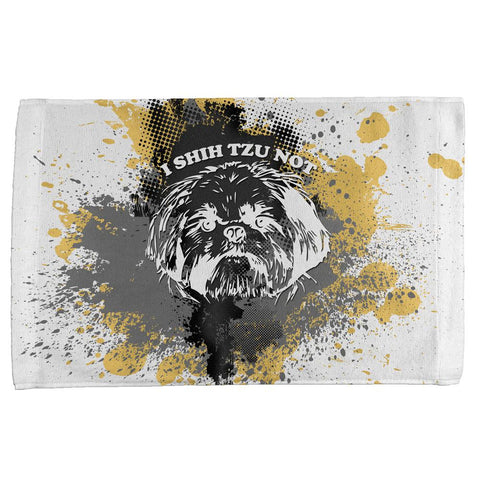 I Shih Tzu Not Funny Splatter Grunge All Over Hand Towel