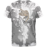 Bicycle Sloth Funny Grunge Splatter Mens T Shirt