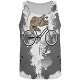 Bicycle Sloth Funny Grunge Splatter All Over Mens Tank Top