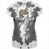 Bicycle Sloth Funny Grunge Splatter All Over Womens T Shirt