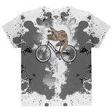 Bicycle Sloth Funny Grunge Splatter All Over Youth T Shirt