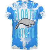 Floaty Potato Manatee Funny Grunge Splatter All Over Mens T Shirt
