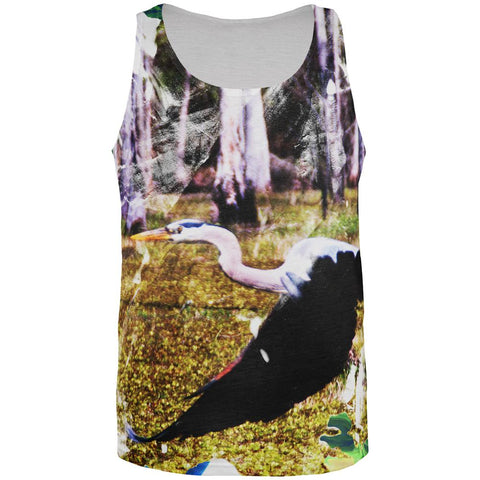 Great Blue Heron Abstract Paint All Over Mens Tank Top