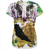 Great Blue Heron Abstract Paint All Over Womens T Shirt
