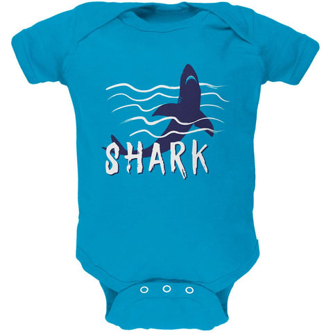 Summer Sun Shark Rising Waves Soft Baby One Piece