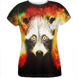 Galaxy Trash Panda Raccoon All Over Womens T Shirt