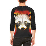Galaxy Trash Panda Raccoon Mens Raglan T Shirt