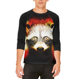 Galaxy Trash Panda Raccoon Mens Raglan T Shirt