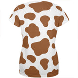 Halloween Costume Brown Spot Cow All Over Womens T Shirt