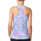 Trippy Dolphin Mandala Vintage Juniors Burnout Racerback Tank Top