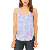 Trippy Dolphin Mandala Vintage Juniors Flowy Side Slit Tank Top