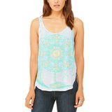 Trippy Elephant Mandala Vintage Juniors Flowy Side Slit Tank Top front view