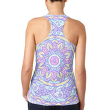 Trippy Fish Mandala Vintage Juniors Burnout Racerback Tank Top