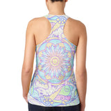 Trippy Hedgehog Mandala Vintage Juniors Burnout Racerback Tank Top