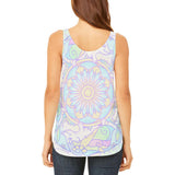 Trippy Hedgehog Mandala Vintage Juniors Flowy Side Slit Tank Top