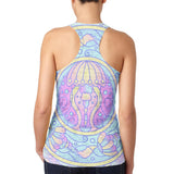 Trippy Jellyfish Mandala Vintage Juniors Burnout Racerback Tank Top