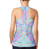 Trippy Starfish Mandala Vintage Juniors Burnout Racerback Tank Top