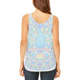Trippy Peacock Mandala Vintage Juniors Flowy Side Slit Tank Top