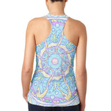 Trippy Seahorse Mandala Vintage Juniors Burnout Racerback Tank Top