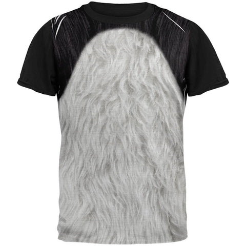 Halloween Panda Bear Costume All Over Mens Black Back T Shirt