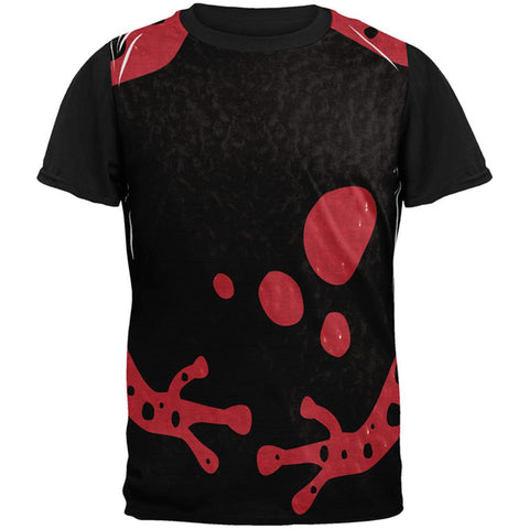 Red Banded Poison Dart Frog Costume All Over Mens Black Back T Shirt