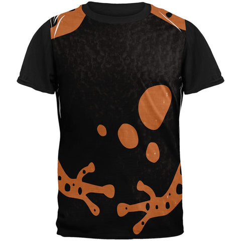 Orange Banded Poison Dart Frog Costume All Over Mens Black Back T Shirt