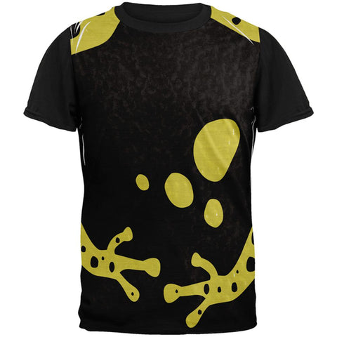 Yellow Banded Poison Dart Frog Costume All Over Mens Black Back T Shirt