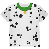 St Patrick's Day Dog Dalmatian Costume Green Collar Shamrock All Over Youth T Shirt