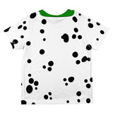 St Patrick's Day Dog Dalmatian Costume Green Collar Shamrock All Over Toddler T Shirt