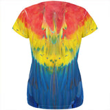 Halloween Scarlet Macaw Parrot Feathers Costume All Over Womens T Shirt