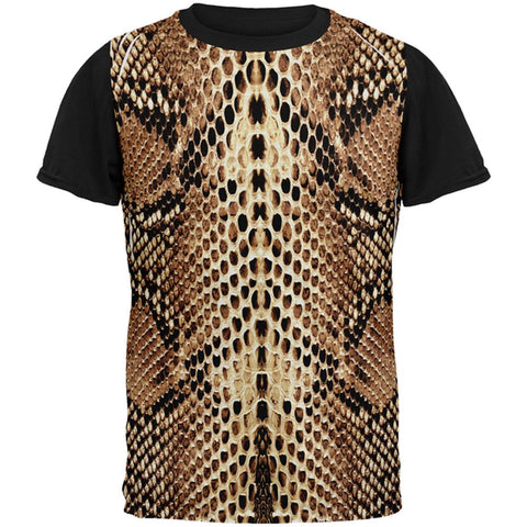 Halloween Rattlesnake Snake Snakeskin Costume All Over Mens Black Back T Shirt