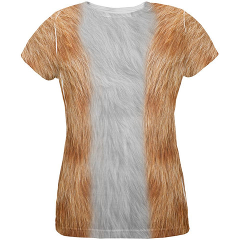 Halloween Orange Cat Costume All Over Womens T Shirt