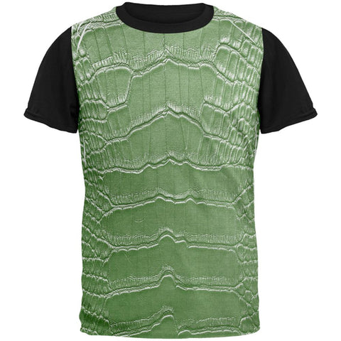 Halloween Alligator Costume All Over Mens Black Back T Shirt