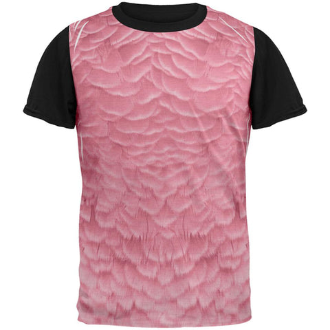 Halloween Pink Flamingo Costume All Over Mens Black Back T Shirt