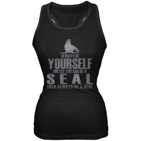 Always Be Yourself Seal Juniors Soft Tank Top