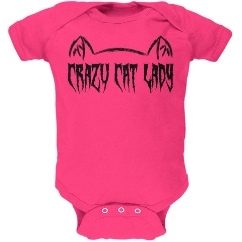 Halloween Crazy Cat Lady Soft Baby One Piece