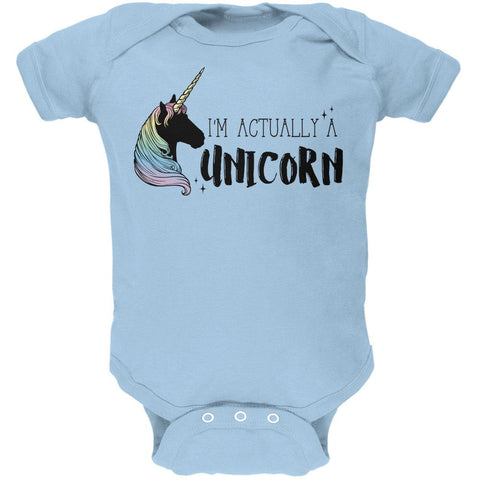 Halloween I'm Actually a Unicorn Soft Baby One Piece
