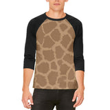 Halloween Giraffe Pattern Costume Mens Raglan T Shirt