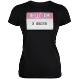 Halloween Hello I'm a Unicorn Juniors Soft T Shirt