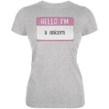 Halloween Hello I'm a Unicorn Juniors Soft T Shirt