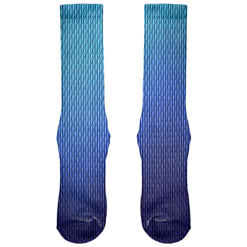 Halloween Blue Ice Dragon Scales Costume All Over Soft Socks front view