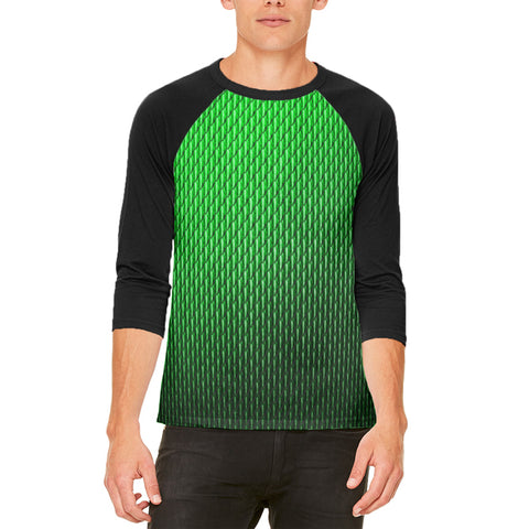 Halloween Green Earth Dragon Scales Costume Mens Raglan T Shirt front view