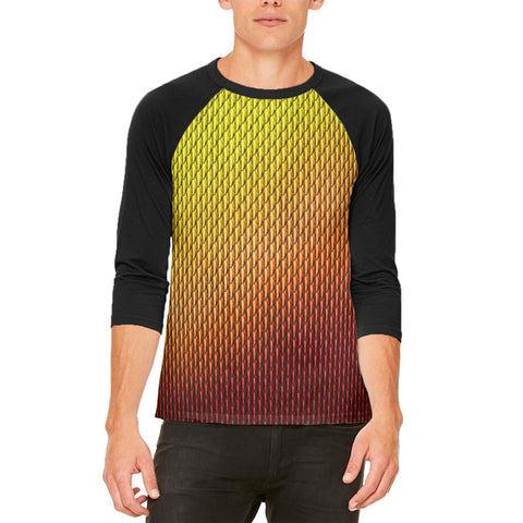 Halloween Red Fire Dragon Scales Costume Mens Raglan T Shirt front view