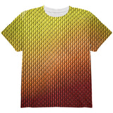 Halloween Red Fire Dragon Scales Costume All Over Youth T Shirt front view