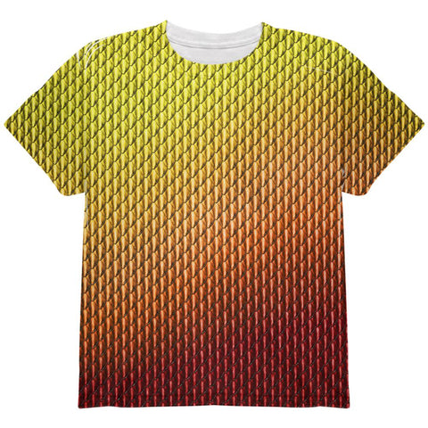 Halloween Red Fire Dragon Scales Costume All Over Youth T Shirt
