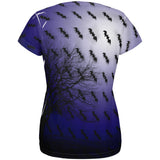 Halloween Bats in the Full Moon Light All Over Womens T Shirt