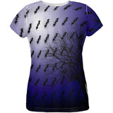 Halloween Bats in the Full Moon Light All Over Womens T Shirt