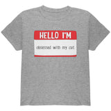 Halloween Hello I'm Obsessed With My Cat Youth T Shirt front view